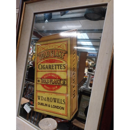 540 - Gold Flake Cigarettes framed advertising mirror. {64 cm H x 47 cm W}.