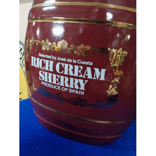 544 - Rich Cream Sherry ceramic dispenser {32 cm H x 29 cm W x 16 cm D}.