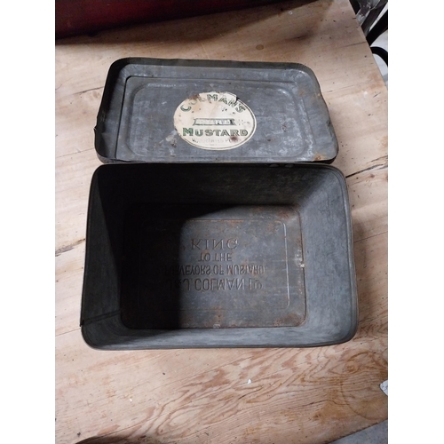 546 - Coleman's mustard advertising tin {13cm H x 22 cm W x 16cm D}.