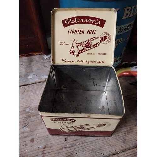 55 - Smoke a Peterson Pipe Tobacco advertising tin. {10 cm H x 16 cm W x 11 cm D].