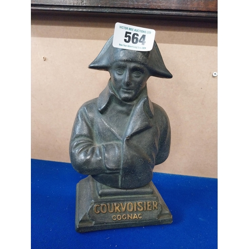 564 - Courvoisier Cognac Ruberoid advertising figure. {27 cm H x 16 cm W x 9 cm D}.