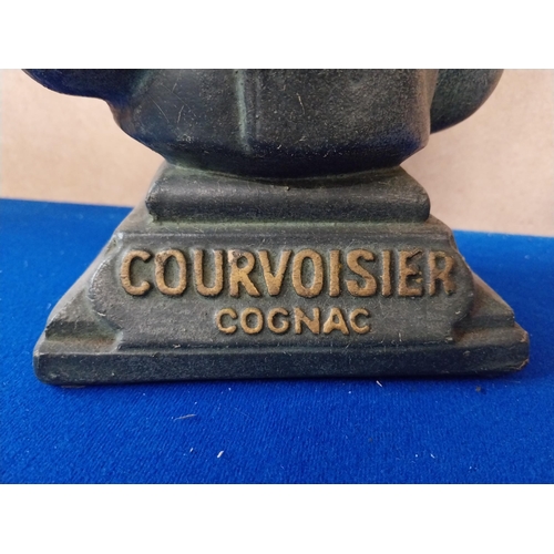 564 - Courvoisier Cognac Ruberoid advertising figure. {27 cm H x 16 cm W x 9 cm D}.