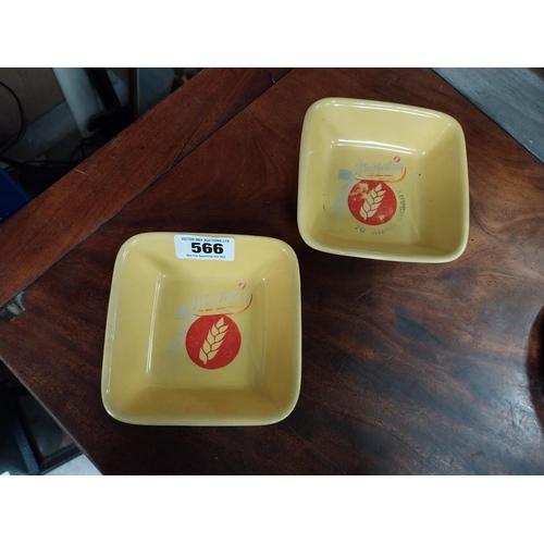 566 - Pair of Weetabix ceramic bowls. {5 cm H x 14 cm W x 14 cm D}.