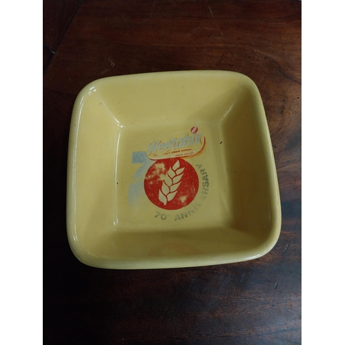 566 - Pair of Weetabix ceramic bowls. {5 cm H x 14 cm W x 14 cm D}.