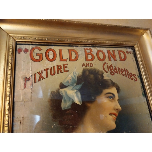 58 - Framed Gallaher's Gold Bond advertising showcard. {65 cm H x 52 cm W}.