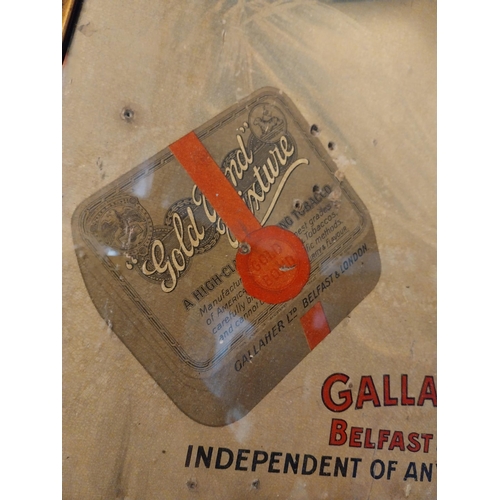 58 - Framed Gallaher's Gold Bond advertising showcard. {65 cm H x 52 cm W}.