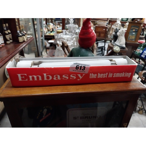 613 - Embassy Regal Cigarettes light up shelf sign.{6 cm H x 29 cm W}