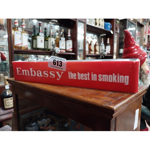 613 - Embassy Regal Cigarettes light up shelf sign.{6 cm H x 29 cm W}