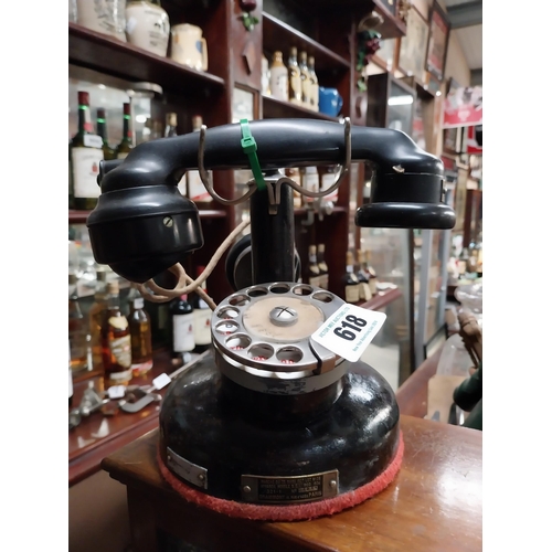 618 - Early 20th C. Bakelite telephone. {24 cm H x 23 cm W x 15 cm D}.