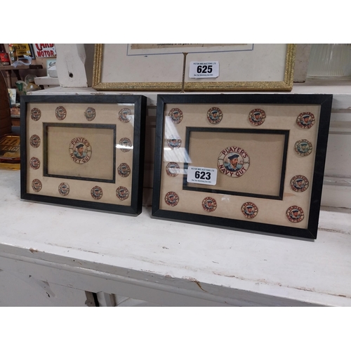 623 - Two framed Player's Please montages. {19 cm H x 25 cm W}.