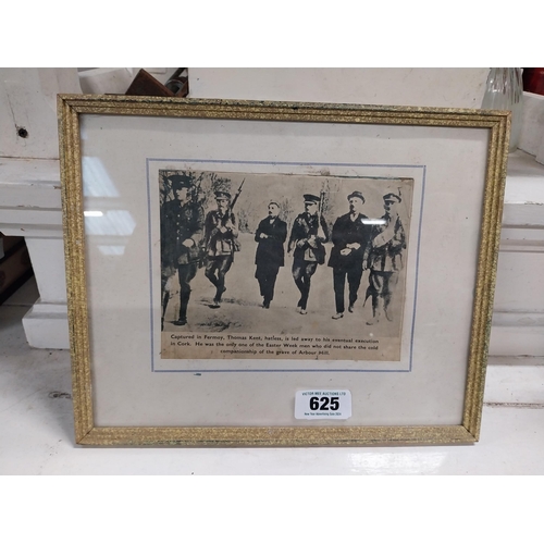 625 - Capture of Thomas Kent Fermoy framed political print. {27 cm H x 34 cm D}