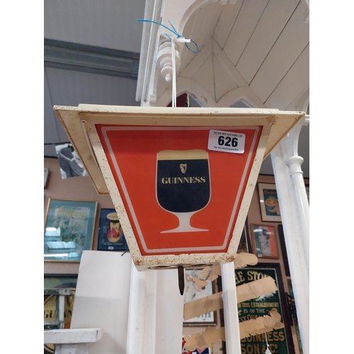 626 - Rare revolving Harp, Guinness and Double Diamond Perspex and metal light up advertising lantern. {34... 