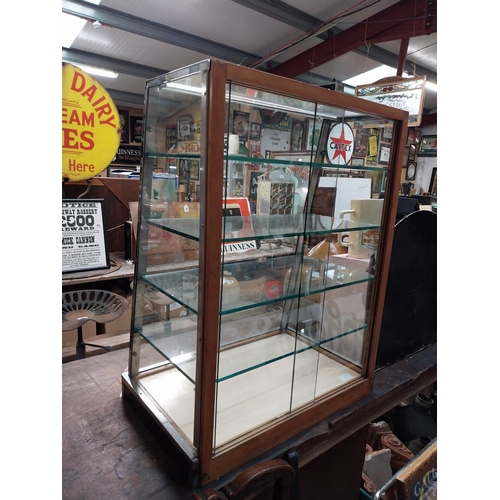 632 - Chrome and glass Art Deco counter cabinet. {68 cm H x 53 cm W x 33 cm D}.