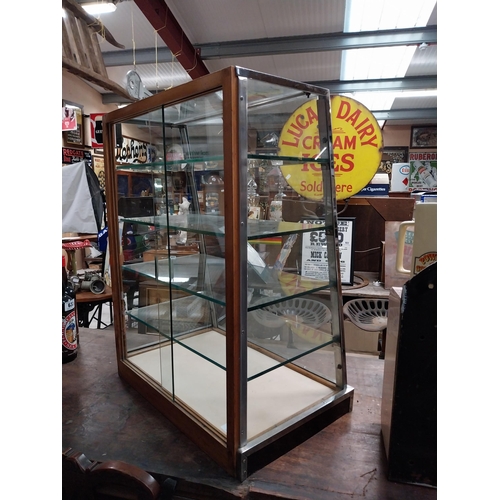 632 - Chrome and glass Art Deco counter cabinet. {68 cm H x 53 cm W x 33 cm D}.