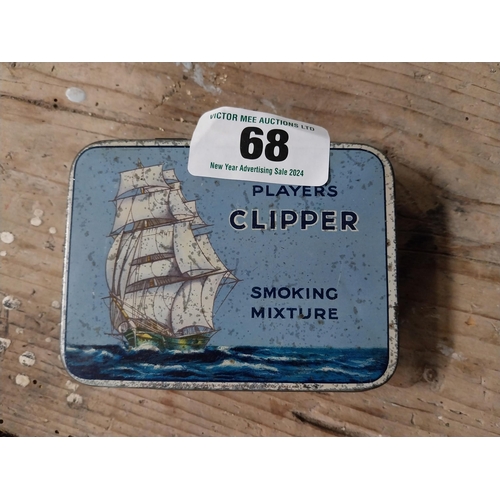 68 - Two advertising tobacco tins - Country Life and Clipper. {3 cm H x 11 cm W x 8 cm D} approx.