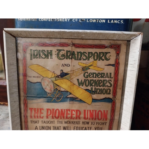 70 - Irish Transport General Workers Union framed print. {25 cm H x 18 cm W}.