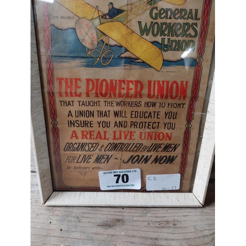 70 - Irish Transport General Workers Union framed print. {25 cm H x 18 cm W}.