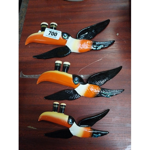 700 - Set of three Carltonware Guinness Flying Toucan wall plaques.  {12 cm H x 25 cm W to 8 cm H x 16 cm ... 