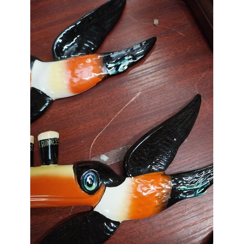 700 - Set of three Carltonware Guinness Flying Toucan wall plaques.  {12 cm H x 25 cm W to 8 cm H x 16 cm ... 