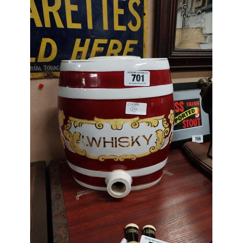 701 - Irish Whiskey ceramic dispenser. {27 cm H x 24 cm W x 15 cm D}.