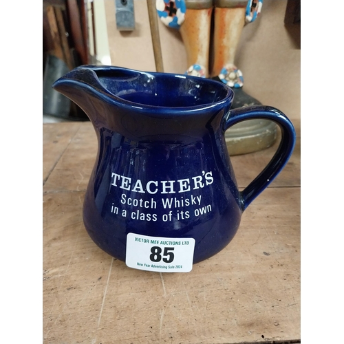 85 - Teachers Scotch Whiskey ceramic water jug {12 cm H x 18 cm W x 13 cm W} and Whistle for you Beer Mug... 