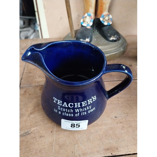 85 - Teachers Scotch Whiskey ceramic water jug {12 cm H x 18 cm W x 13 cm W} and Whistle for you Beer Mug... 