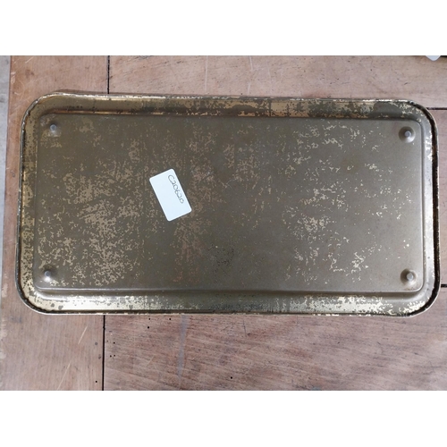 87 - Paddy Old Irish Whiskey tinplate advertising tray. {19 cm H x 36 cm W}.