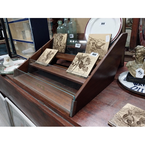 870 - 1970's Fry's Chocolate mahogany and glass counter display cabinet. {29 cm H x 60 cm W x 55 cm D}.