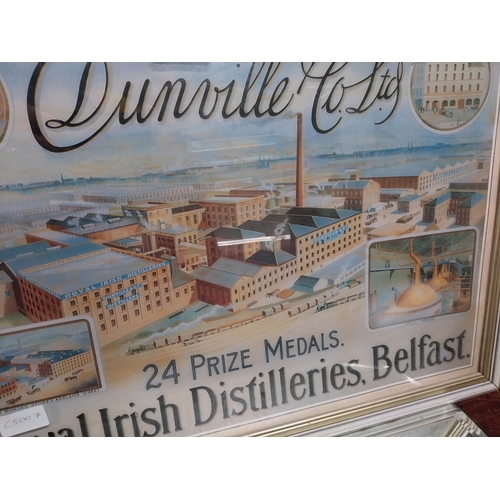 873 - Framed Dunvilles advertising print. {46 cm H x 63 cm W}.