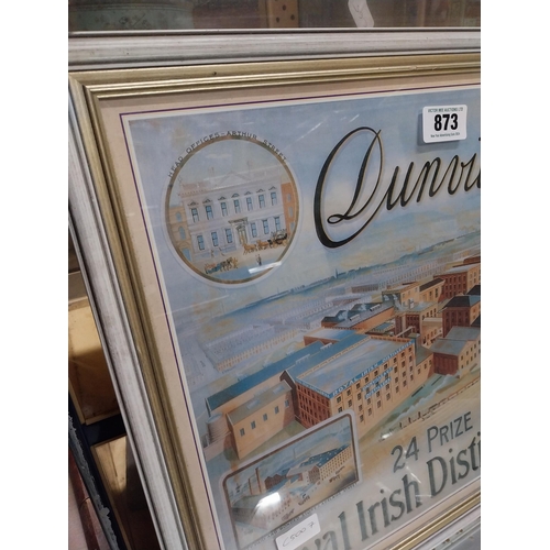 873 - Framed Dunvilles advertising print. {46 cm H x 63 cm W}.