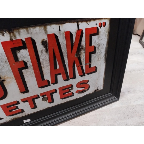 879 - Framed Wills's Gold Flake Cigarettes enamel advertising sign. {64 cm H x 153 cm W}.