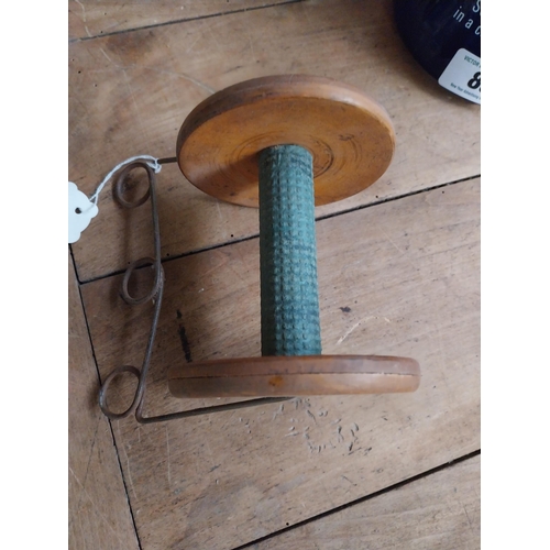 88 - 19th C. wooden shop string holder {14 cm H x 15 cm W x 13 cm W.