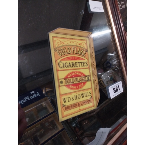 881 - Gold Flake Cigarettes framed advertising mirror. {37 cm H x 32 cm W}.