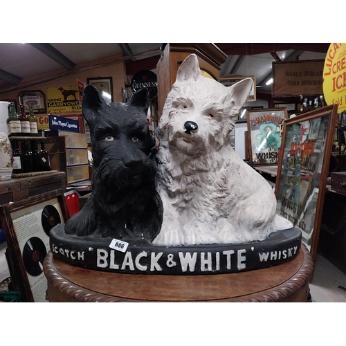 886 - Very rare Black and White whiskey composition advertising window display models of Scottie Dogs. {56... 