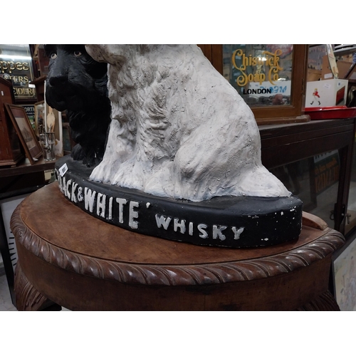 886 - Very rare Black and White whiskey composition advertising window display models of Scottie Dogs. {56... 