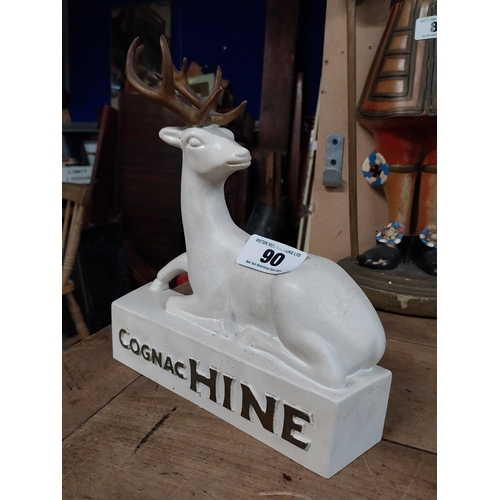 90 - Cognac Hine Ruberoid advertising figure. {25 cm H x 22 cm W x 6 cm D}.