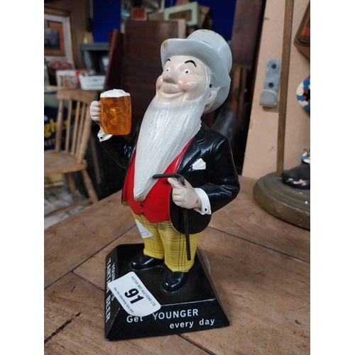 91 - William Younger Ruberoid advertising figure. {22 cm H x 12 cm W x 10 cm D}.