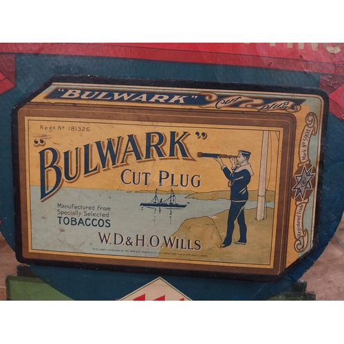 97 - Bulwark Cut Plug really satisfies 11d per ounce cardboard showcard. {25 cm H x 26 cm W}