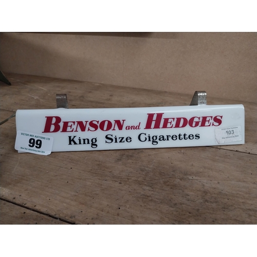 99 - Benson and Hedges Cigarettes clip on shelf light. {6cm H x 31 cm W x 6 cm D}