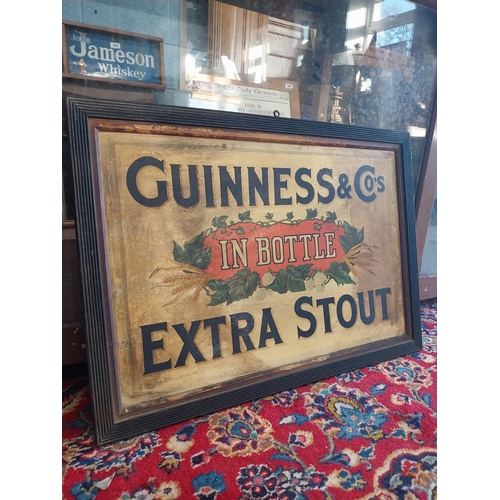 700A - Original Guiness & Co. Extra Stout advertising showcard mounted in painted frame {50 cm H x 70 cm W}... 