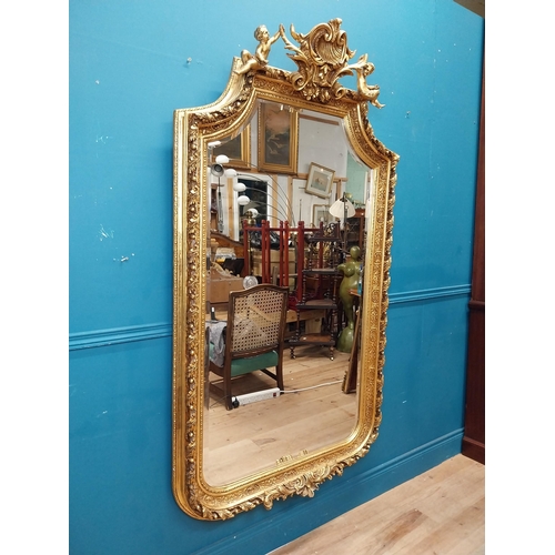 121 - Good quality gilt overmantle in the Victorian style. {175 cm H x 100 cm W}.