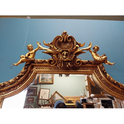 121 - Good quality gilt overmantle in the Victorian style. {175 cm H x 100 cm W}.