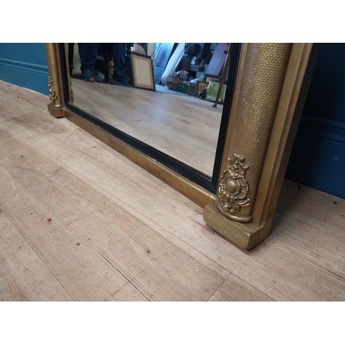 123 - Regency gilt wall mirror {64 cm H x 100 cm W}.