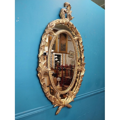 133 - Good quality gilt wall mirror in the Rococco style. {132 cm W x 70 cm W}.