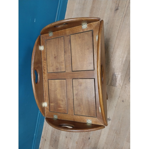 144 - Exceptional quality mahogany folding butlers tray coffee table {63cm H 76cm W x 50cm D}