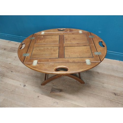 144 - Exceptional quality mahogany folding butlers tray coffee table {63cm H 76cm W x 50cm D}