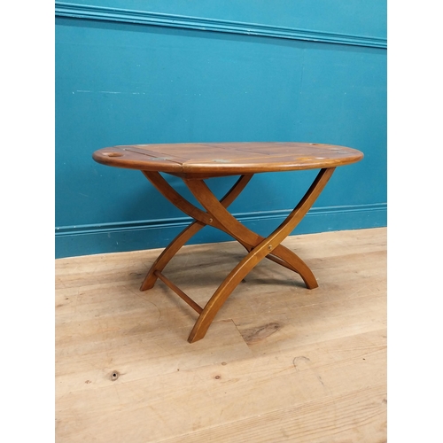 144 - Exceptional quality mahogany folding butlers tray coffee table {63cm H 76cm W x 50cm D}