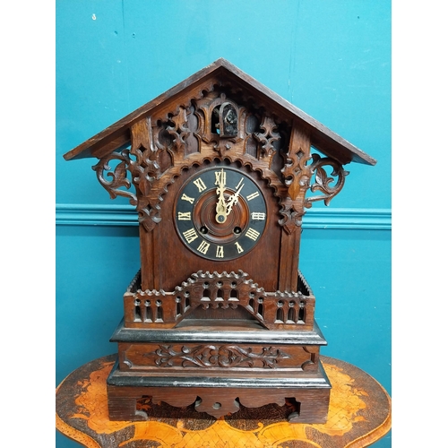 150 - 19th C. oak Black Forest cuckoo clock. {53 cm H x 43 cm W x 20 cm D{.