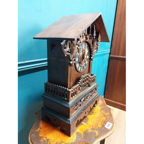 150 - 19th C. oak Black Forest cuckoo clock. {53 cm H x 43 cm W x 20 cm D{.