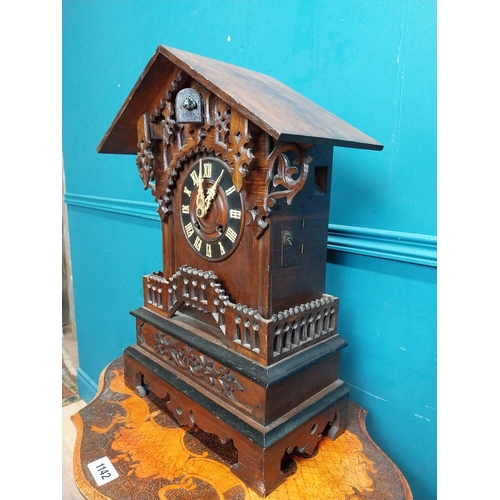 150 - 19th C. oak Black Forest cuckoo clock. {53 cm H x 43 cm W x 20 cm D{.